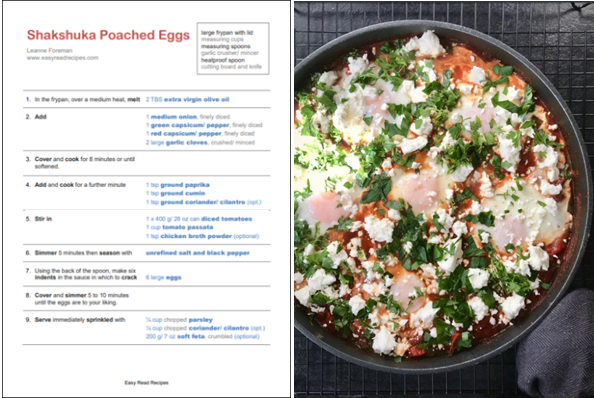 Easy Read Recipes by Leanne Foreman